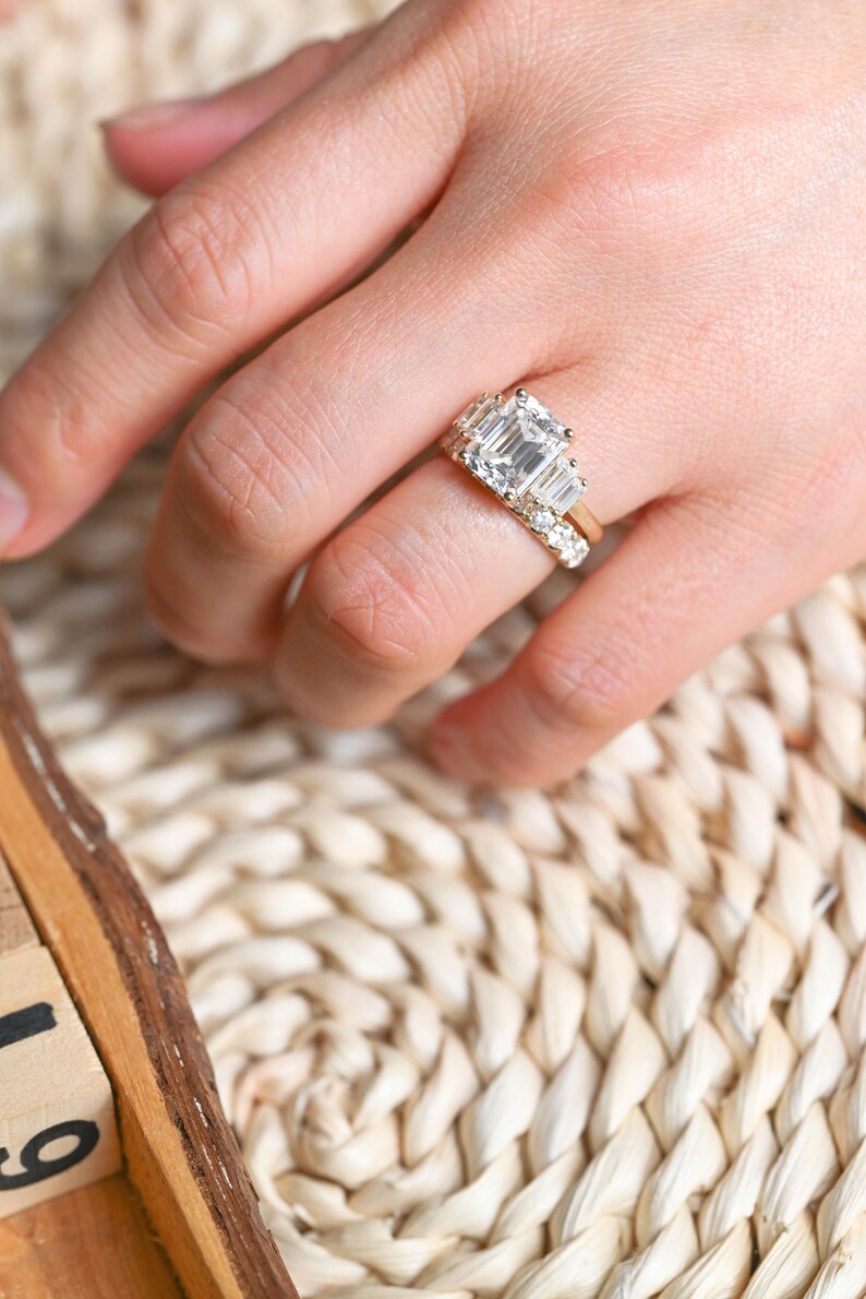 Marquise Cut Cluster Styled Lab Grown Diamond Bridal Ring Set