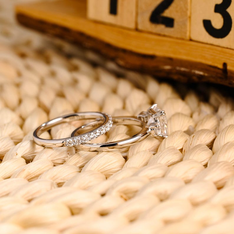 Marquise Cut Cluster Styled Lab Grown Diamond Bridal Ring Set
