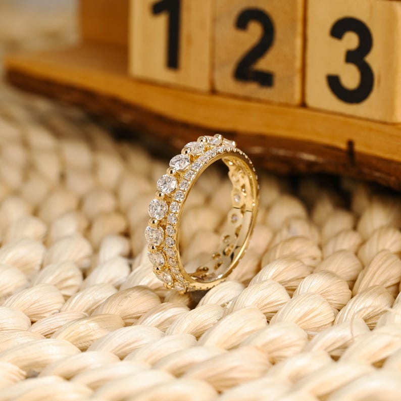 Marquise Cut Cluster Styled Lab Grown Wedding Band
