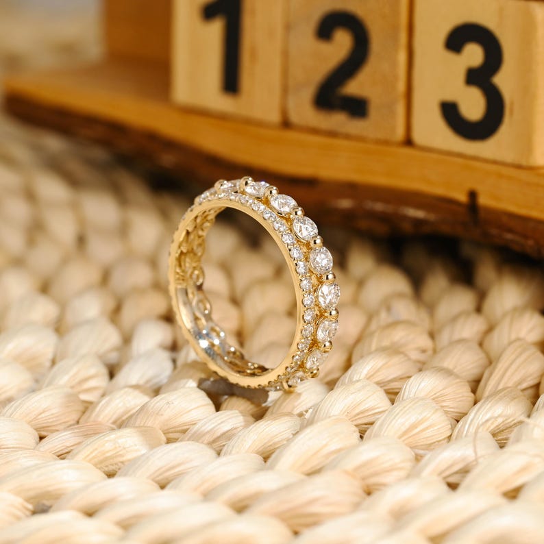 Marquise Cut Cluster Styled Lab Grown Wedding Band