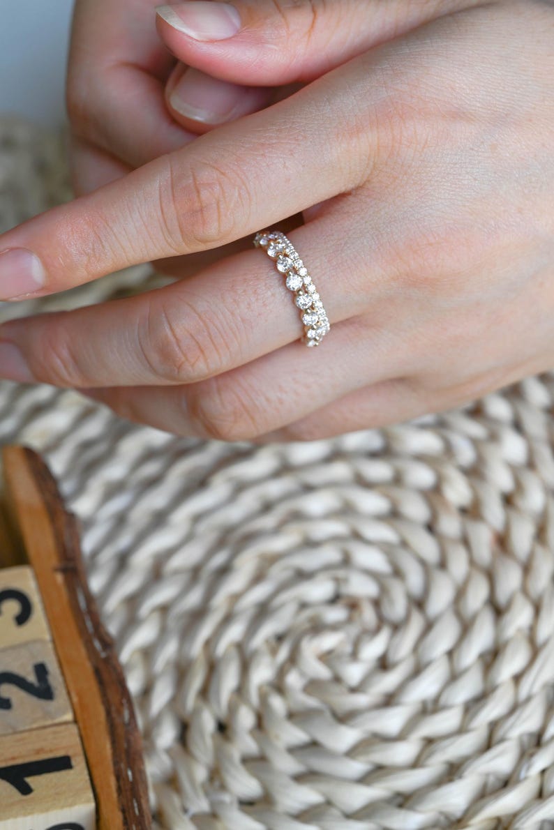 Marquise Cut Cluster Styled Lab Grown Wedding Band