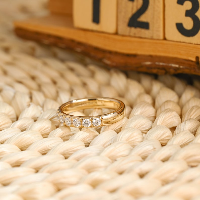 Marquise Cut Cluster Styled Lab Grown Wedding Band