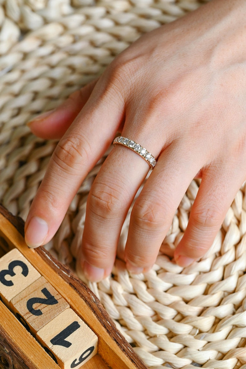 Marquise Cut Cluster Styled Lab Grown Wedding Band
