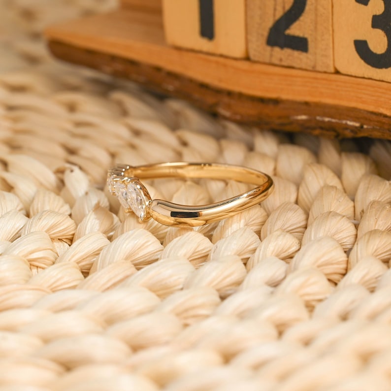 Marquise Cut Cluster Styled Lab Grown Wedding Band