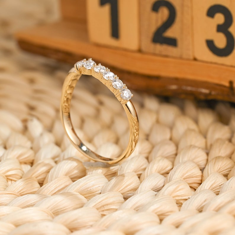 Marquise Cut Cluster Styled Lab Grown Wedding Band