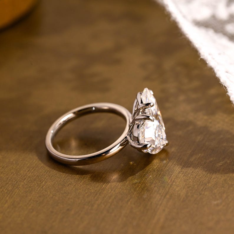 Marquise Cut Cluster Styled Lab Grown Diamond Engagement Ring