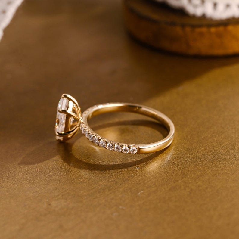 Marquise Cut Cluster Styled Lab Grown Diamond Engagement Ring