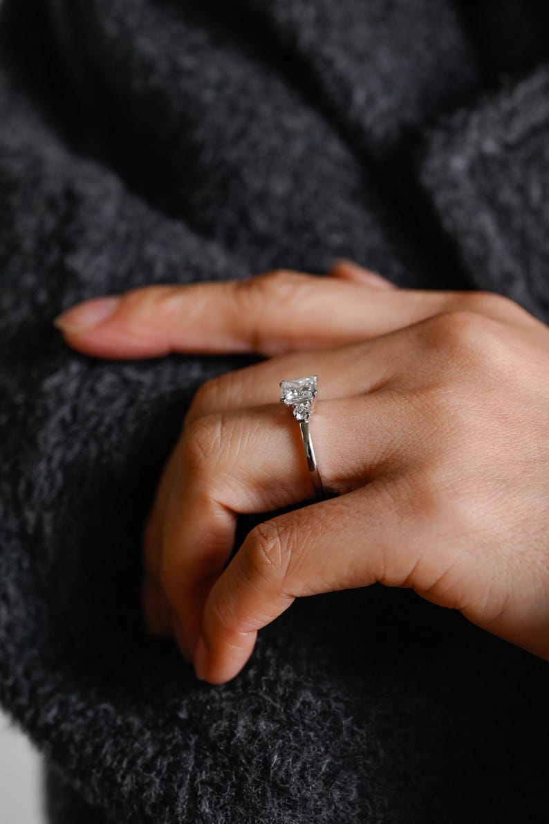 Marquise Cut Cluster Styled Lab Grown Diamond Engagement Ring
