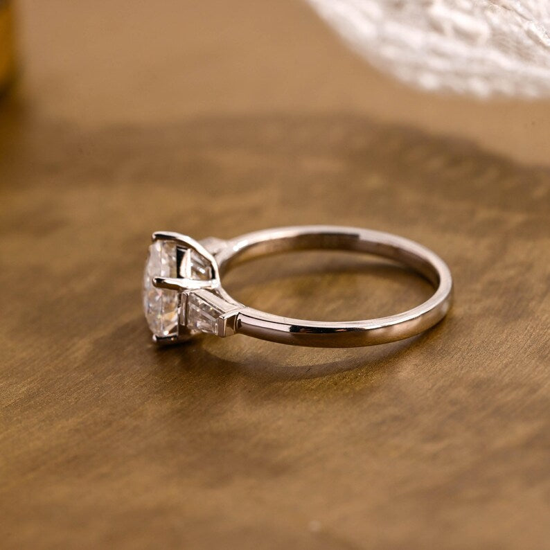 Marquise Cut Cluster Styled Lab Grown Diamond Engagement Ring