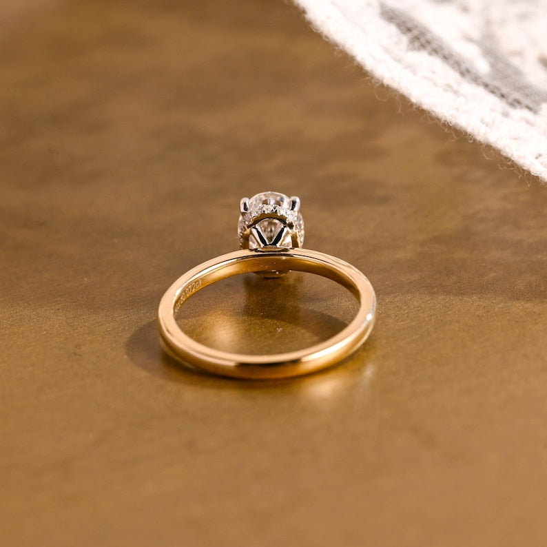 Marquise Cut Cluster Styled Lab Grown Diamond Engagement Ring