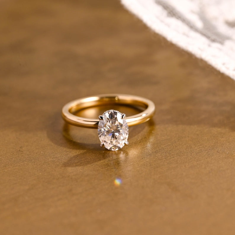 Marquise Cut Cluster Styled Lab Grown Diamond Engagement Ring