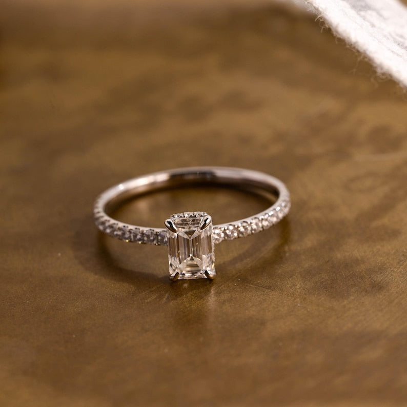 Marquise Cut Cluster Styled Lab Grown Diamond Engagement Ring