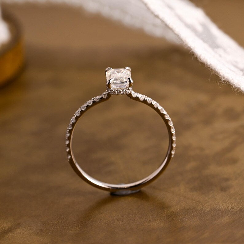 Marquise Cut Cluster Styled Lab Grown Diamond Engagement Ring
