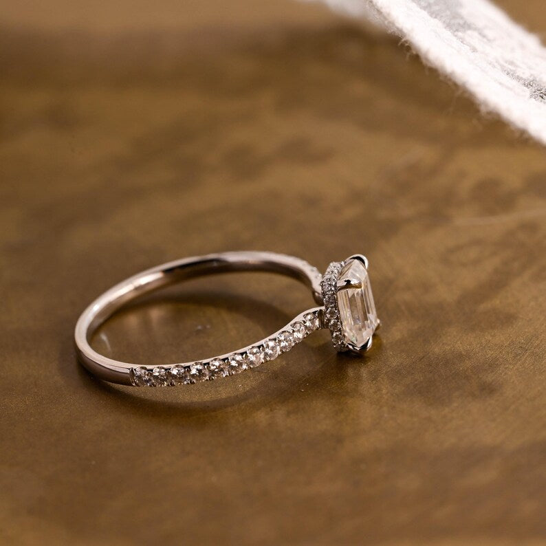Marquise Cut Cluster Styled Lab Grown Diamond Engagement Ring
