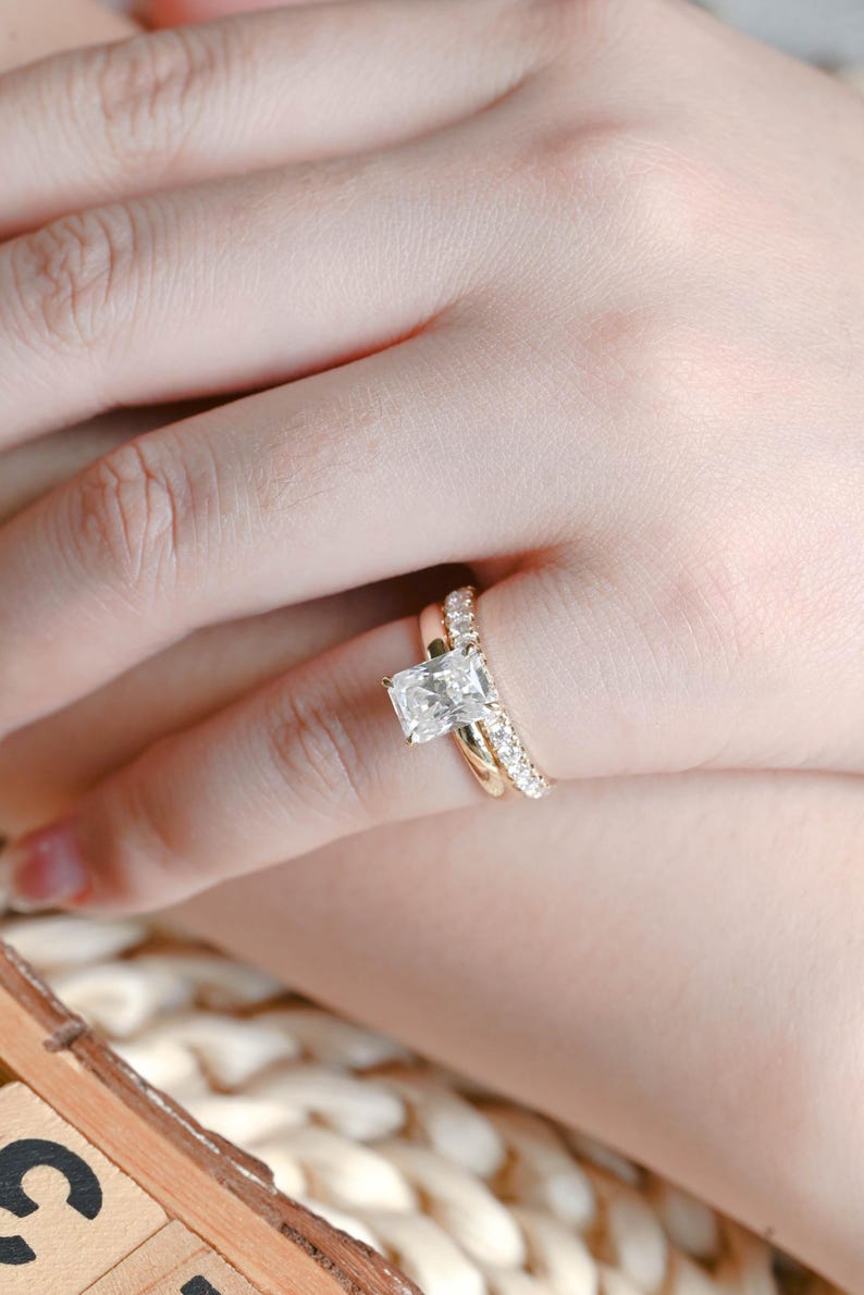 Marquise Cut Cluster Styled Lab Grown Diamond Bridal Ring Set
