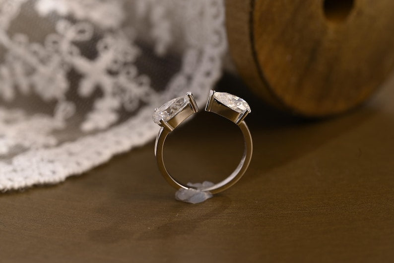 Marquise Cut Cluster Styled Lab Grown Diamond Engagement Ring