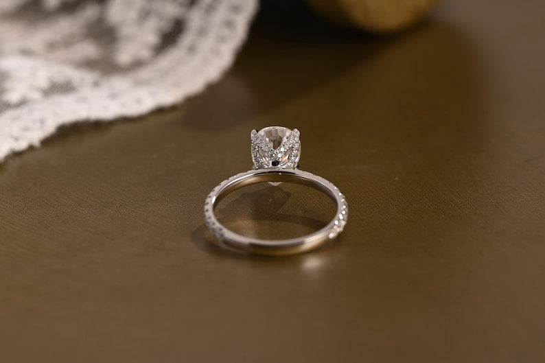 Marquise Cut Cluster Styled Lab Grown Diamond Engagement Ring