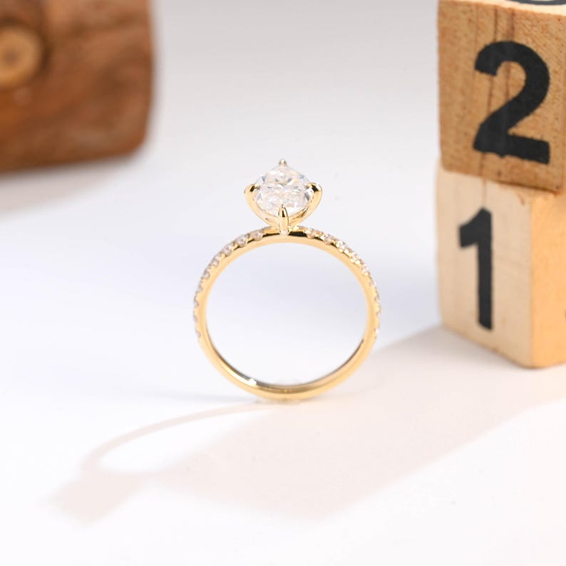 Marquise Cut Cluster Styled Lab Grown Diamond Engagement Ring
