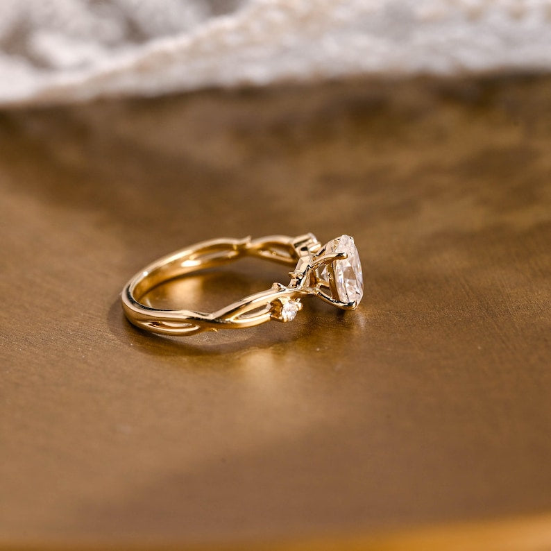 Marquise Cut Cluster Styled Lab Grown Diamond Engagement Ring