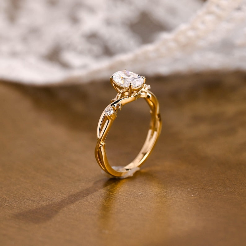 Marquise Cut Cluster Styled Lab Grown Diamond Engagement Ring