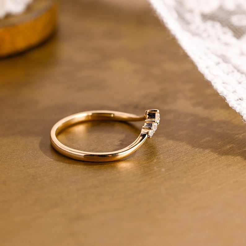 Marquise Cut Cluster Styled Lab Grown Wedding Band