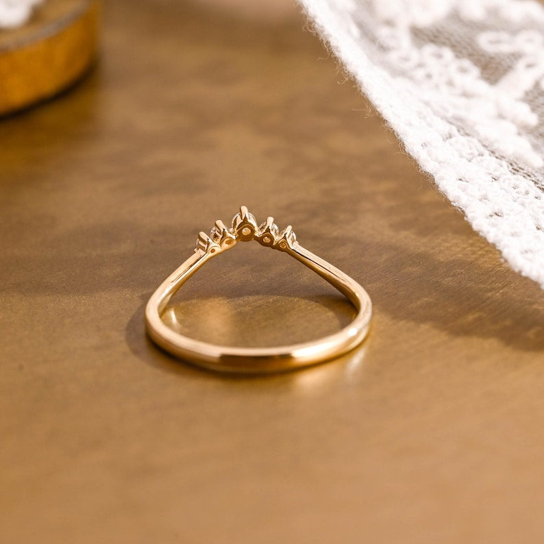 Marquise Cut Cluster Styled Lab Grown Wedding Band