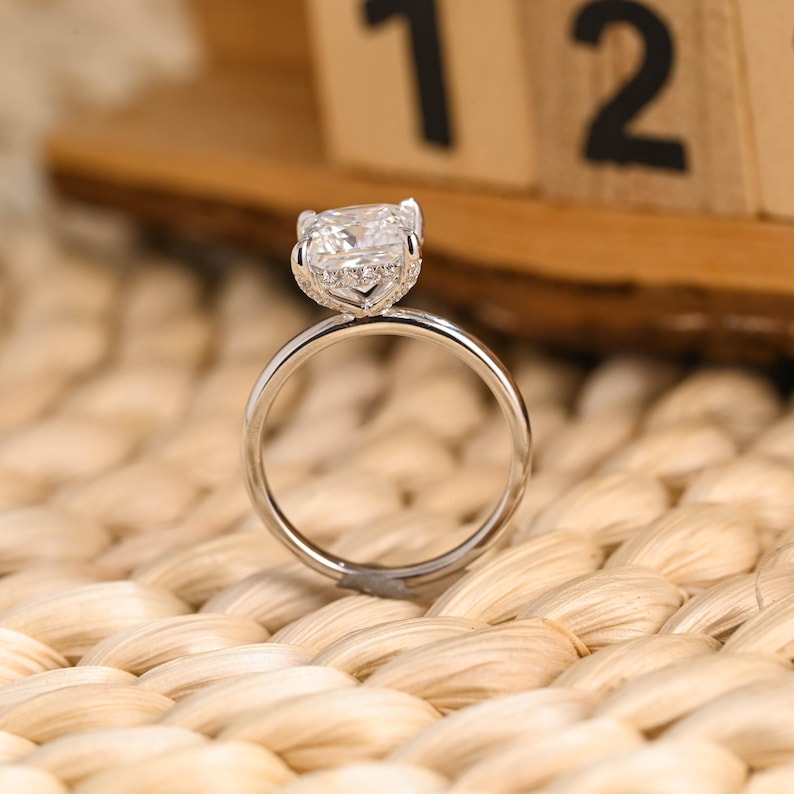 Marquise Cut Cluster Styled Lab Grown Diamond Engagement Ring