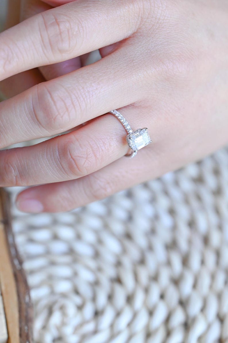 Marquise Cut Cluster Styled Lab Grown Diamond Engagement Ring