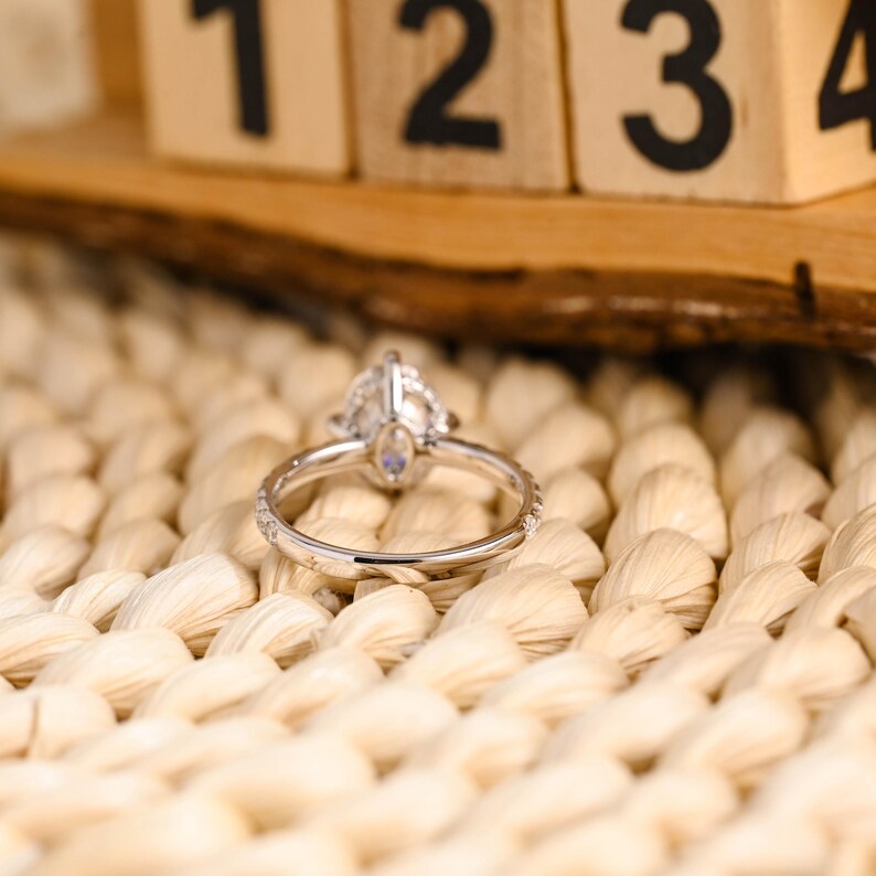 Marquise Cut Cluster Styled Lab Grown Diamond Engagement Ring