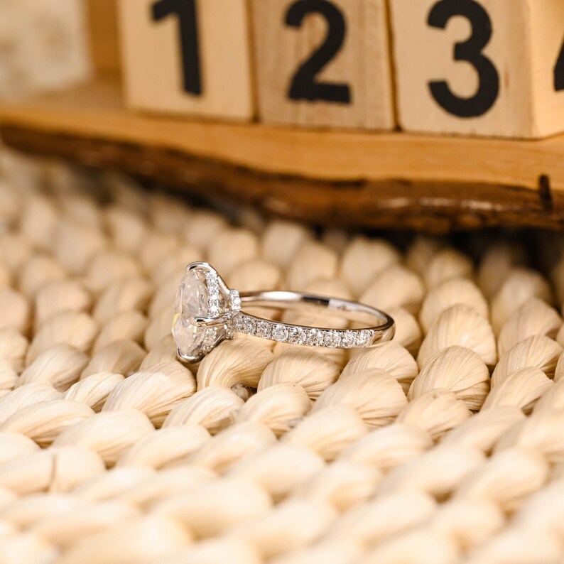 Marquise Cut Cluster Styled Lab Grown Diamond Engagement Ring