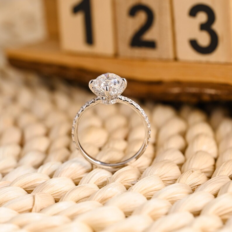Marquise Cut Cluster Styled Lab Grown Diamond Engagement Ring
