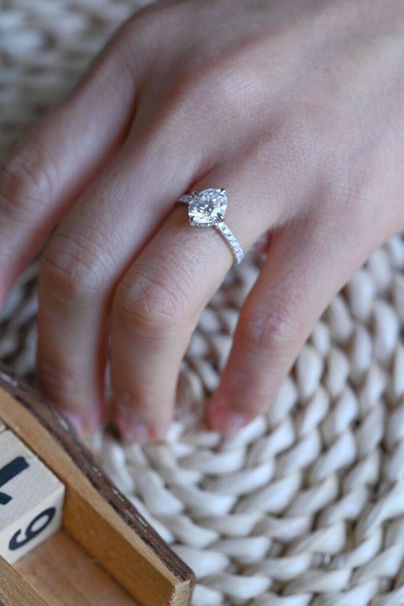 Marquise Cut Cluster Styled Lab Grown Diamond Engagement Ring
