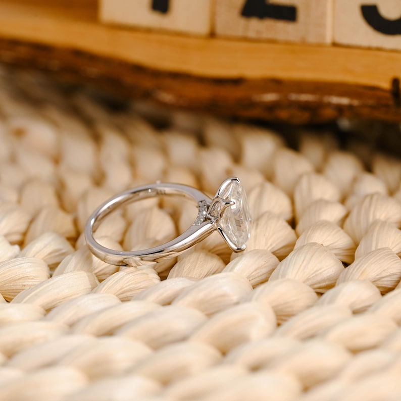 Marquise Cut Cluster Styled Lab Grown Diamond Engagement Ring