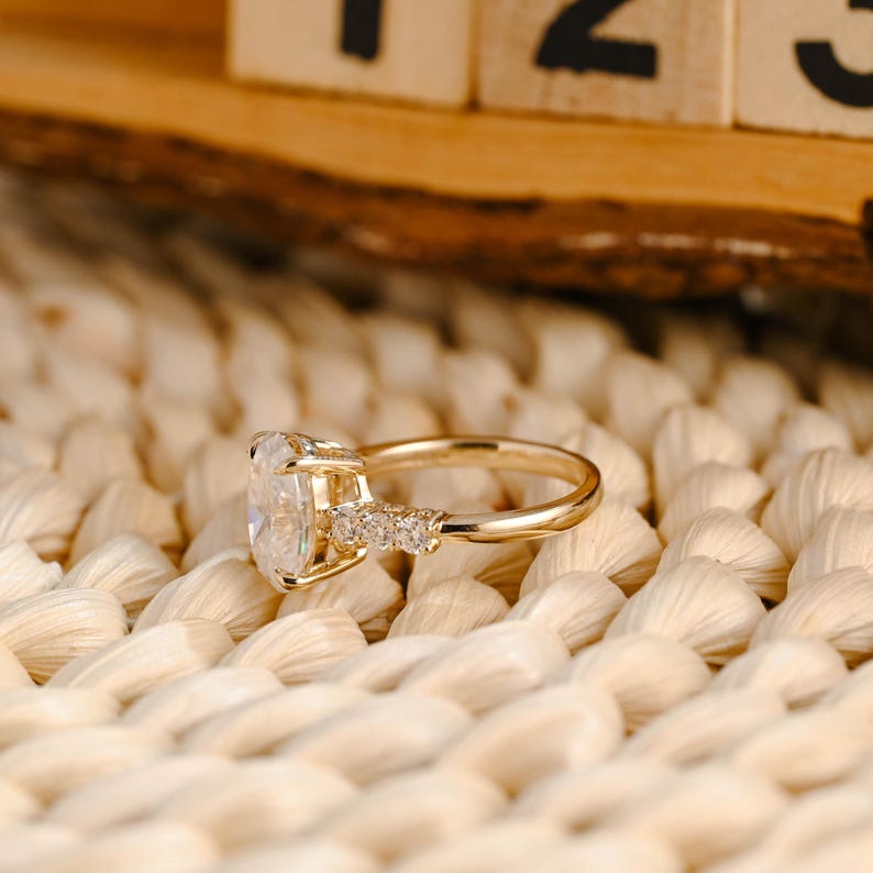 Marquise Cut Cluster Styled Lab Grown Diamond Engagement Ring