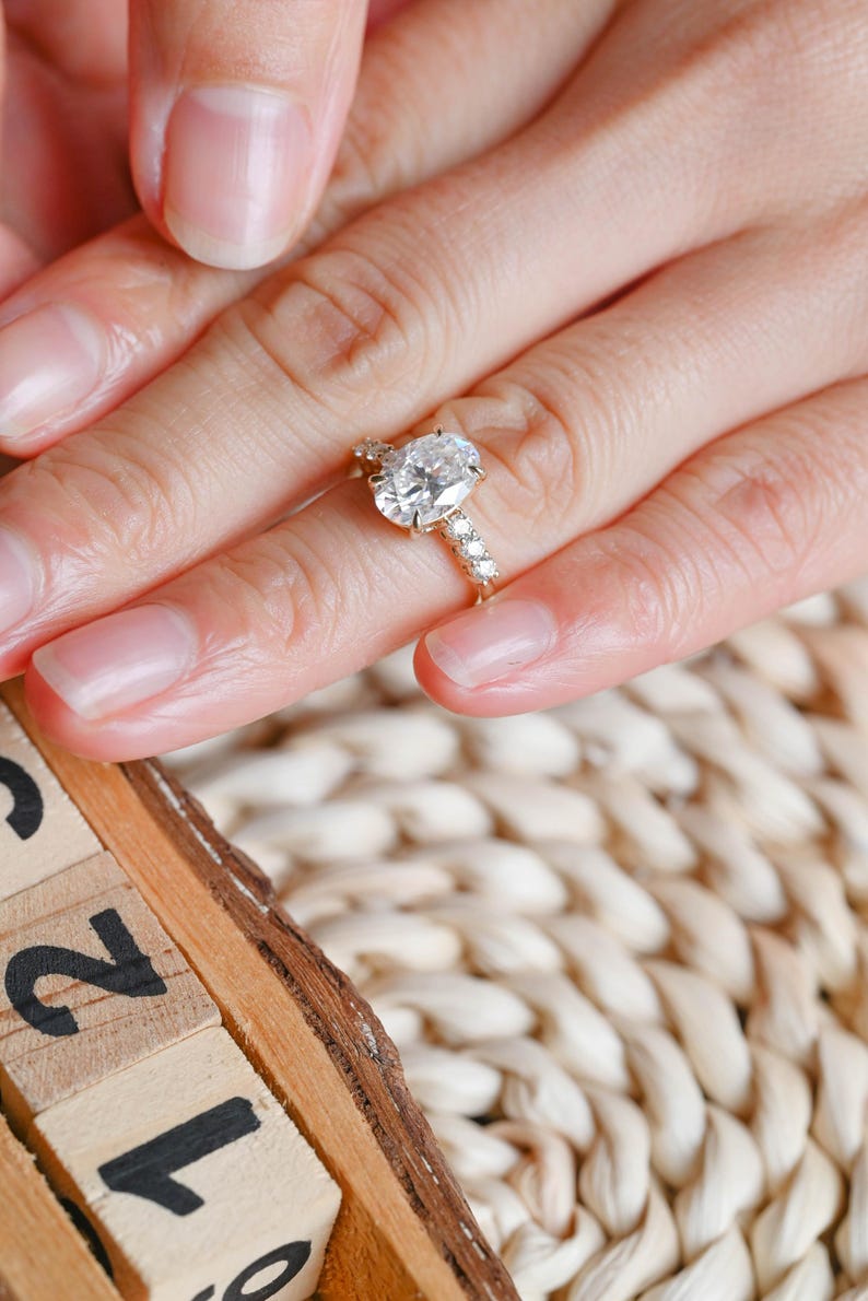 Marquise Cut Cluster Styled Lab Grown Diamond Engagement Ring