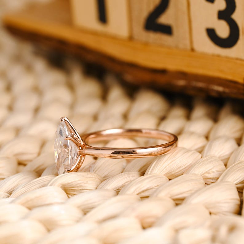 Marquise Cut Cluster Styled Lab Grown Diamond Engagement Ring