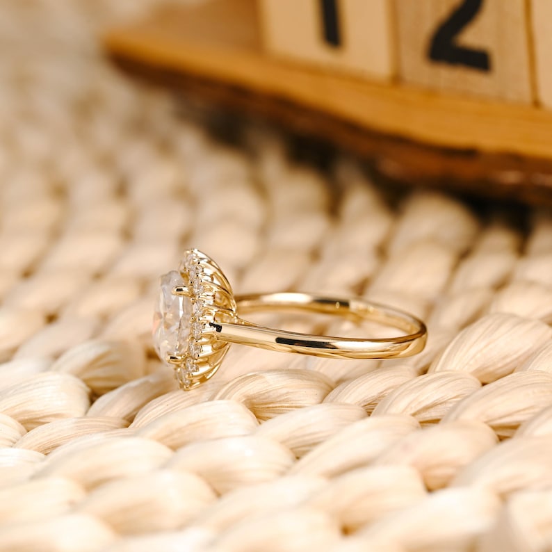 Marquise Cut Cluster Styled Lab Grown Diamond Engagement Ring