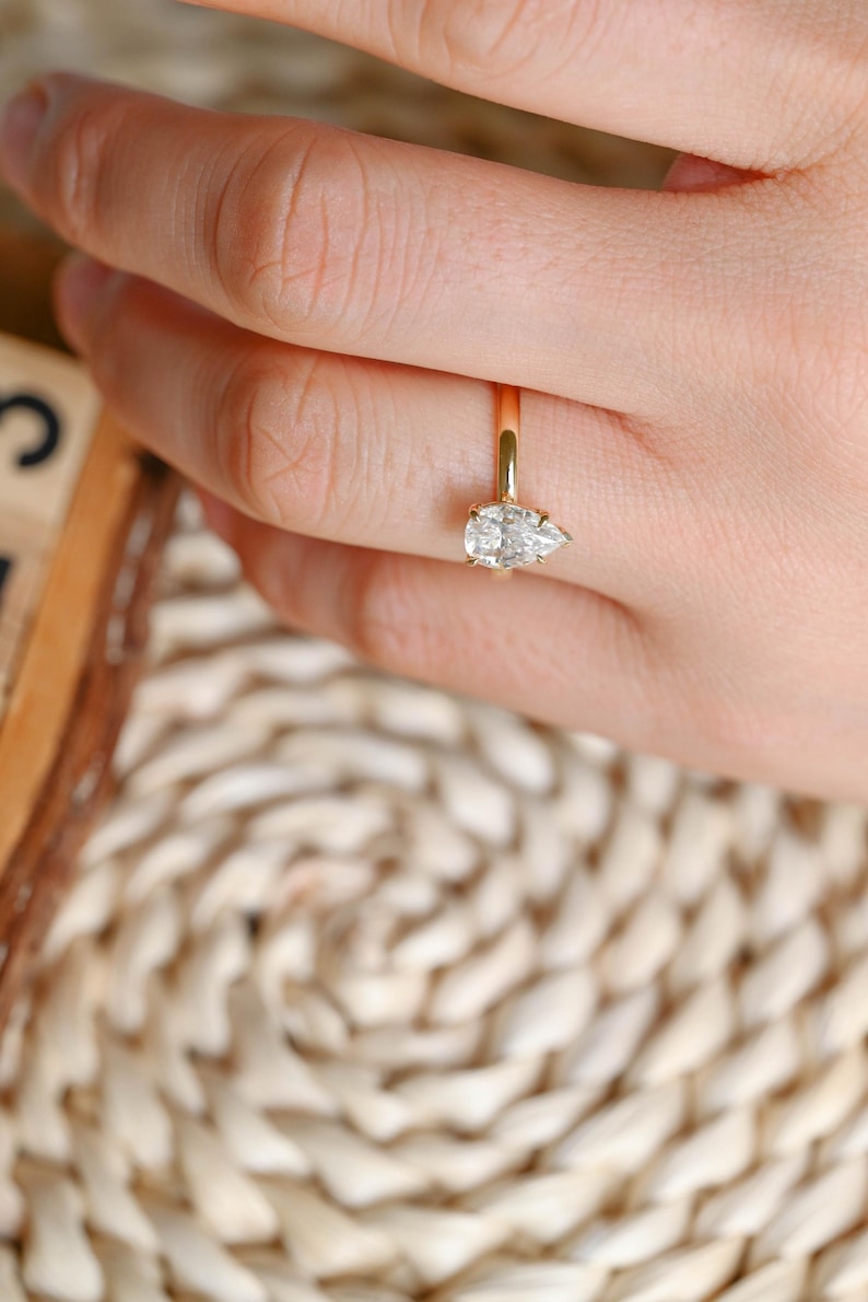 Marquise Cut Cluster Styled Lab Grown Diamond Engagement Ring