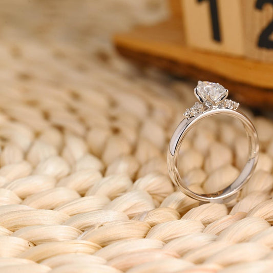 Marquise Cut Cluster Styled Lab Grown Diamond Engagement Ring