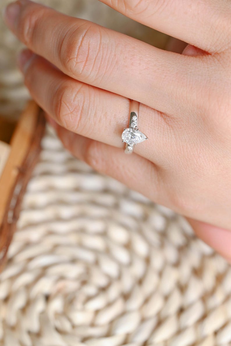 Marquise Cut Cluster Styled Lab Grown Diamond Engagement Ring