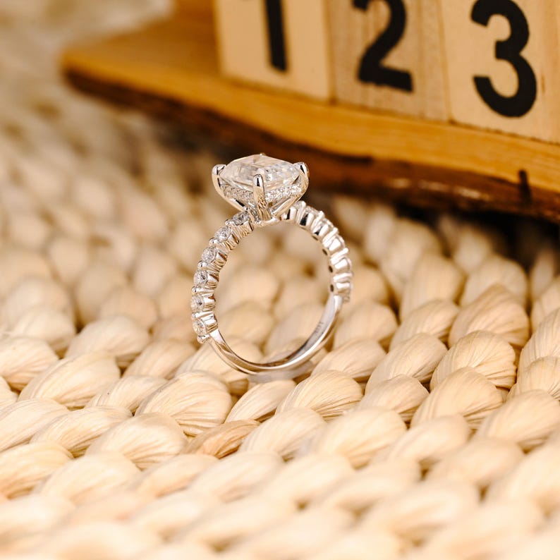 Marquise Cut Cluster Styled Lab Grown Diamond Engagement Ring