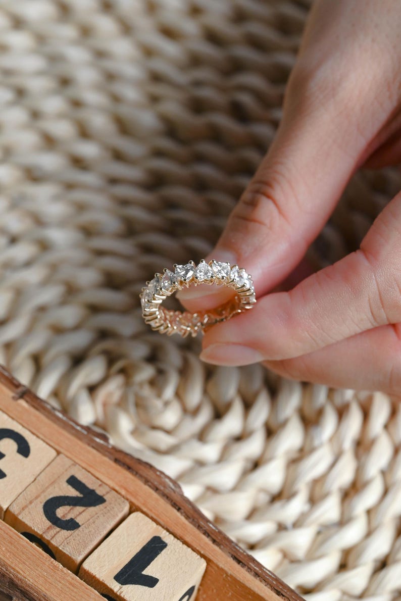 Marquise Cut Cluster Styled Lab Grown Wedding Band