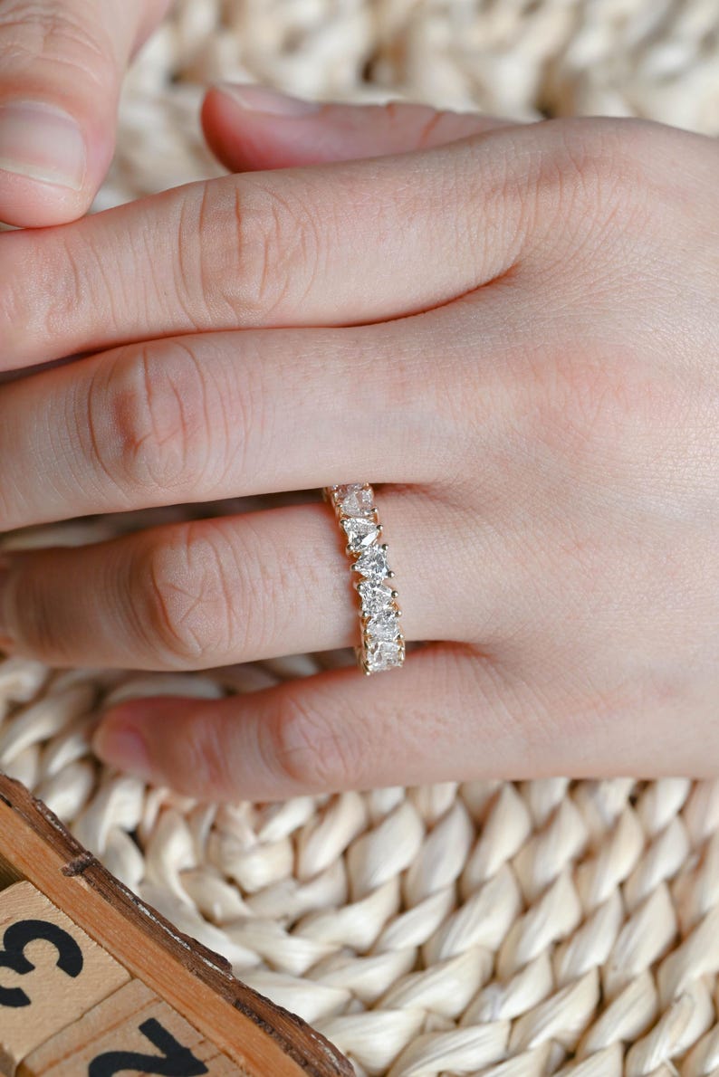 Marquise Cut Cluster Styled Lab Grown Wedding Band