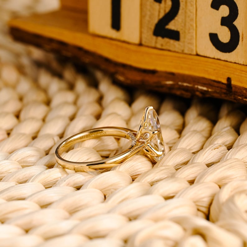 Marquise Cut Cluster Styled Lab Grown Diamond Engagement Ring