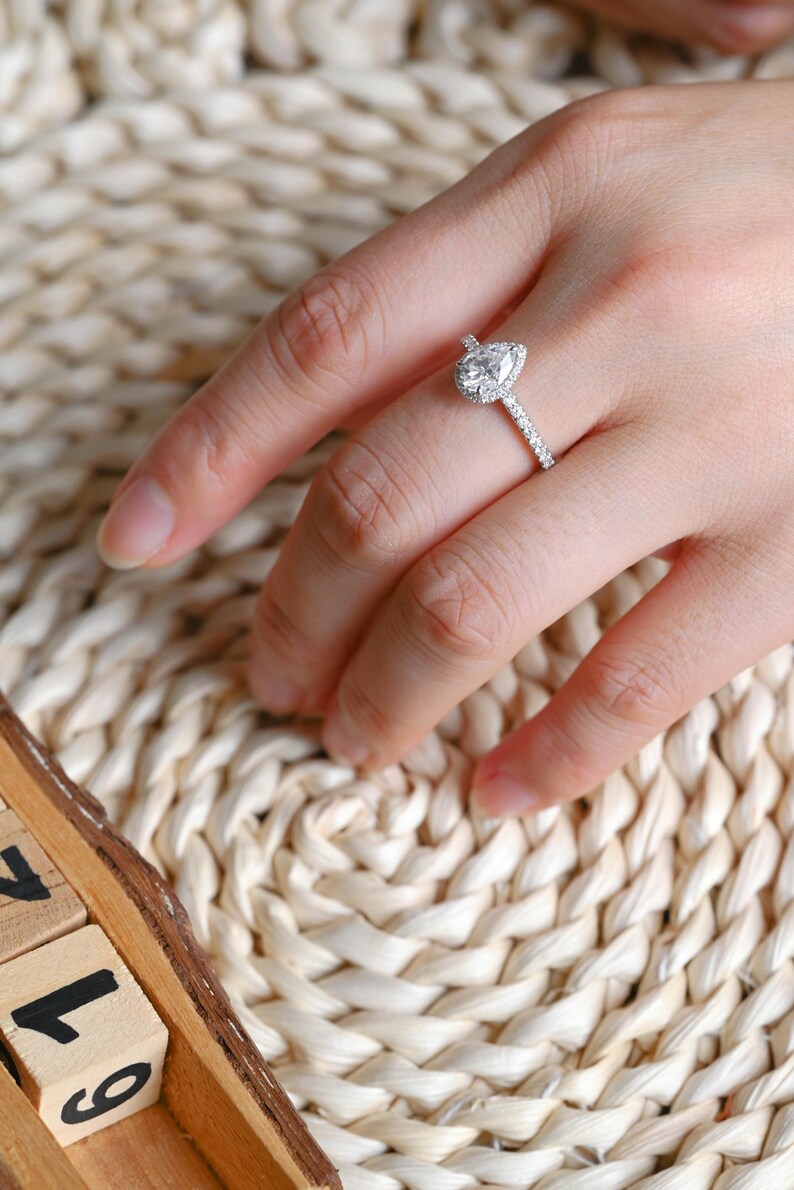 Marquise Cut Cluster Styled Lab Grown Diamond Engagement Ring