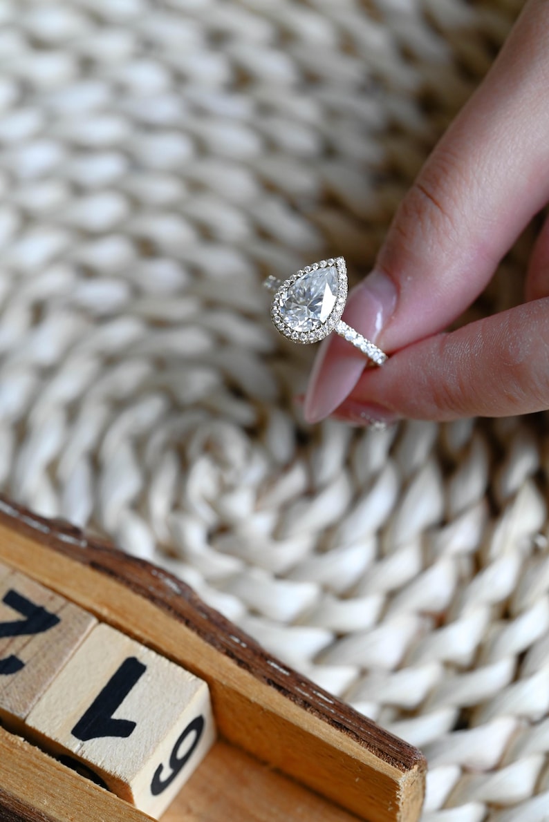 Marquise Cut Cluster Styled Lab Grown Diamond Engagement Ring