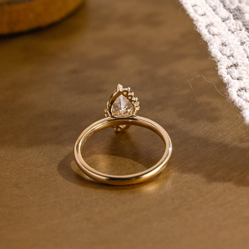 Marquise Cut Cluster Styled Lab Grown Diamond Engagement Ring