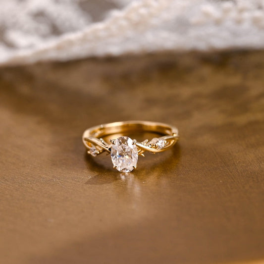 Marquise Cut Cluster Styled Lab Grown Diamond Engagement Ring