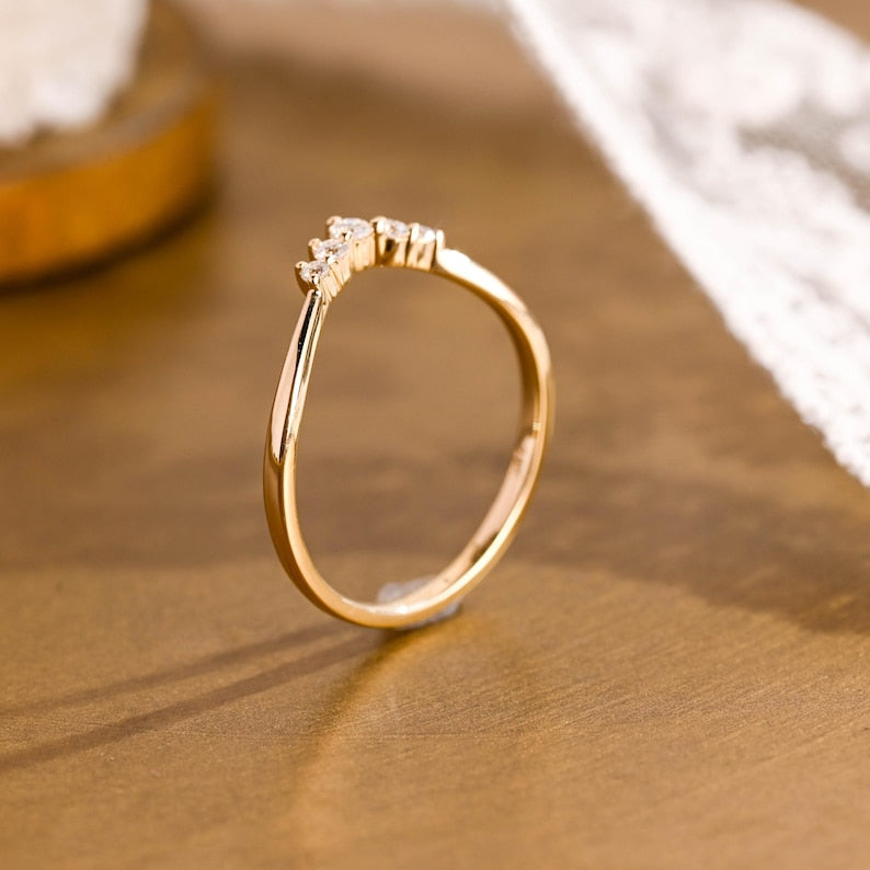 Marquise Cut Cluster Styled Lab Grown Wedding Band