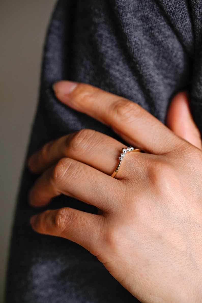 Marquise Cut Cluster Styled Lab Grown Wedding Band